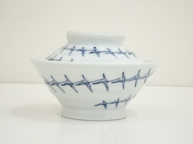 道具 ] - 道具 小川文斎造 光悦折鶴文蓋付飯茶碗5客（共箱） | ネット